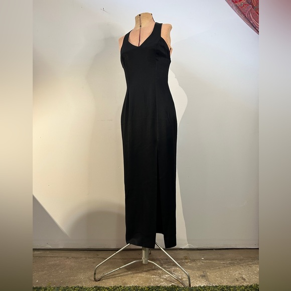 Vintage Jessica McClintock Gunne Sax Black Dress with Slit and Back Detail - Picture 12 of 12